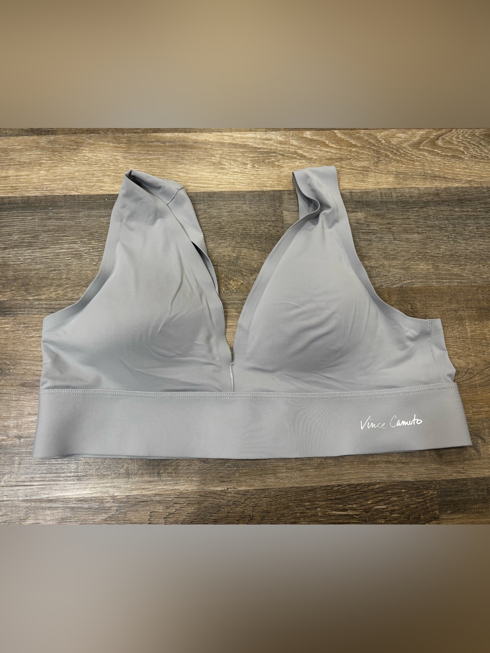 Vince Camuto Gray V-Neck Seamless Bralette